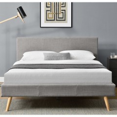 Pat tapițat Toledo 140 x 200 cm | gri deschis č.2