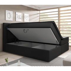Pat Box Spring New Jersey cu spațiu de depozitare și iluminare LED 140 x 200 cm | negru č.2