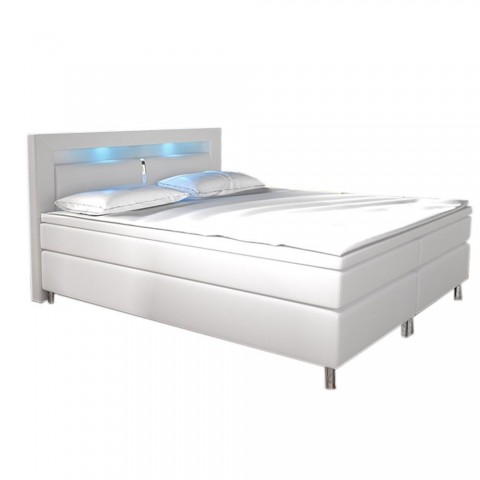 Pat Box Spring New Jersey cu iluminare LED 180 x 200 cm | alb č.4