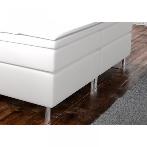 Pat Box Spring New Jersey cu iluminare LED 180 x 200 cm | alb č.2