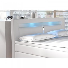 Pat Box Spring New Jersey cu iluminare LED 180 x 200 cm | alb č.3