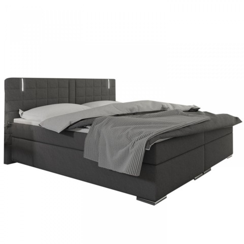 Pat Box Spring Maine cu iluminare LED 180 x 200 cm | gri č.5