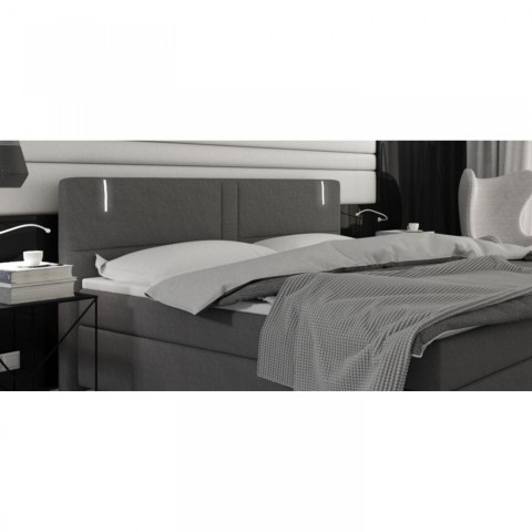 Pat Box Spring Maine cu iluminare LED 180 x 200 cm | gri č.3