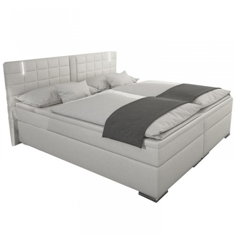 Pat Box Spring Maine cu iluminare LED 180 x 200 cm | alb č.5