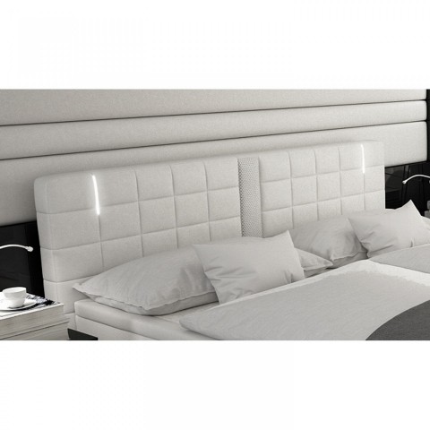 Pat Box Spring Maine cu iluminare LED 180 x 200 cm | alb č.3