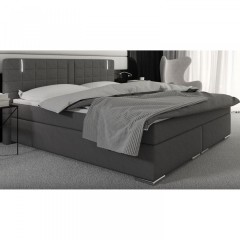 Pat Box Spring Maine cu iluminare LED 140 x 200 cm | gri č.2