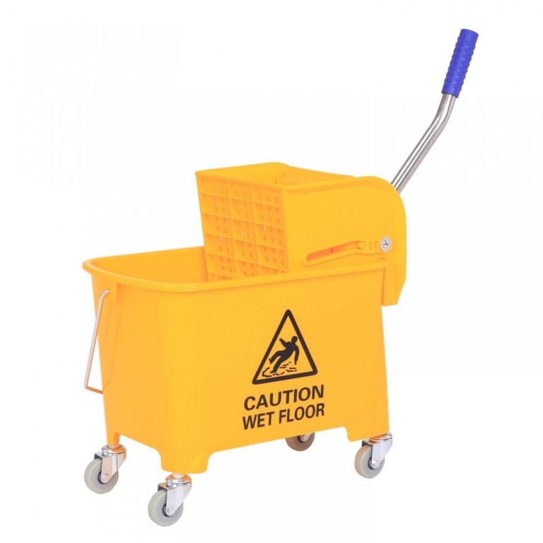 Cărucior pe roti, pentru curățenie, cu presa mop 20 l