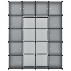 Sistem variabil de rafturi pentru încălțăminte 140 x 35 x 175 cm | 20 compartimente gri č.1