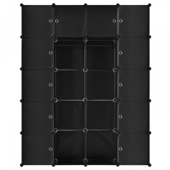 Sistem variabil de rafturi pentru încălțăminte 140 x 35 x 175 cm | 20 compartimente negru č.1