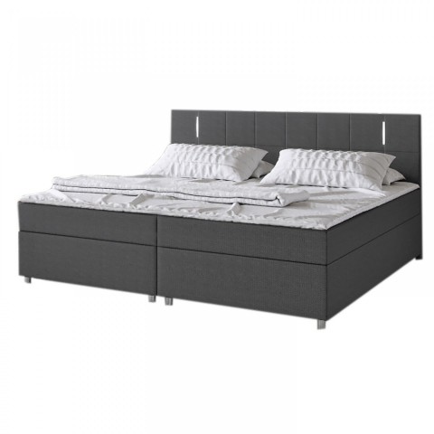 Pat Box Spring Cleveland cu iluminare LED 140 x 200 cm | gri č.5