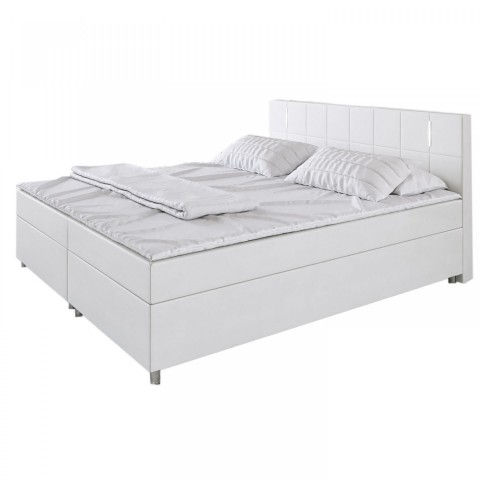 Pat Box Spring Cleveland cu iluminare LED 180 x 200 cm | alb č.6