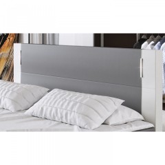Pat Box Spring Denver cu iluminare LED 140 x 200 cm | gri închis / alba č.3