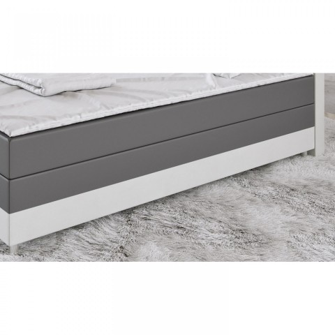Pat Box Spring Denver cu iluminare LED 140 x 200 cm | gri închis / alba č.4