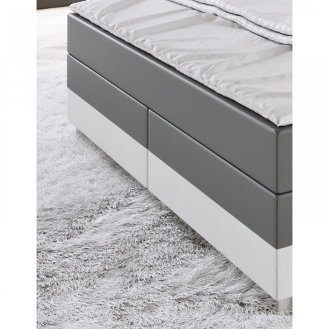 Pat Box Spring Denver cu iluminare LED 140 x 200 cm | gri închis / alba č.5