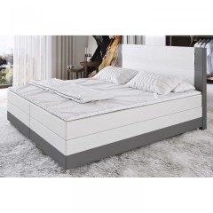 Pat Box Spring Denver cu iluminare LED 180 x 200 cm | alb / gri č.3