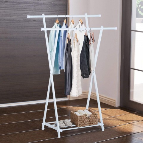 Suport metalic pentru haine | alb č.2