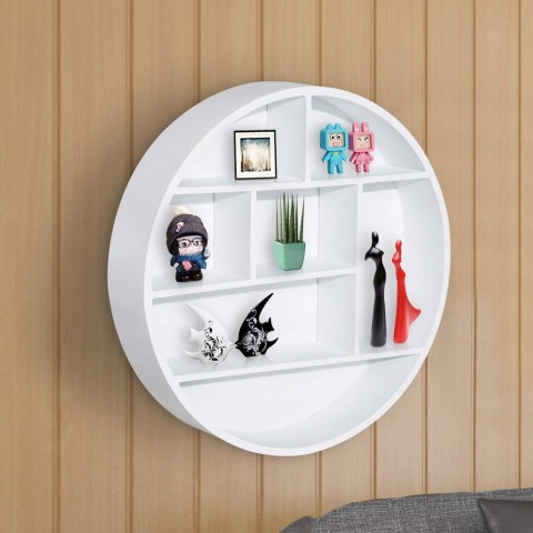 Raft rotund pe perete | alb č.4