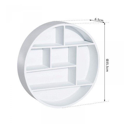 Raft rotund pe perete | alb č.5