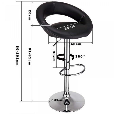 2x Scaun de bar Coria | negru č.6