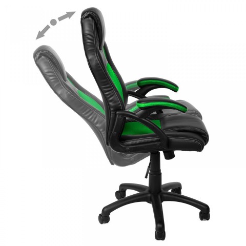 Scaun de birou Racing design | verde-negru č.3