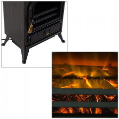 Șemineu electric LED 900/1800W | negru č.3