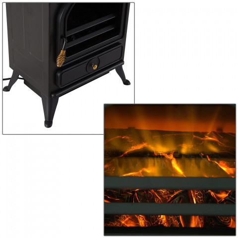 Șemineu electric LED 900/1800W | negru č.3