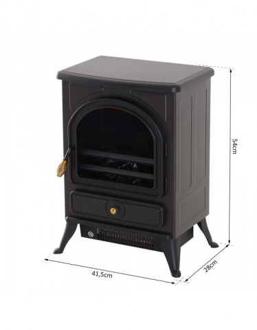 Șemineu electric LED 900/1800W | negru č.6