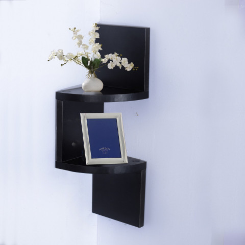 Raft de colț pe perete | negru č.2