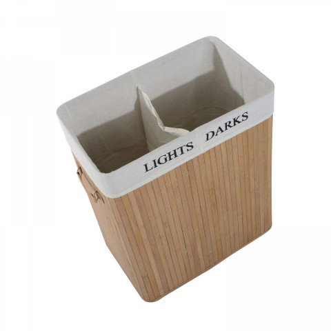 Coș din bambus pentru rufe, cu capac 100 L | deschis č.5