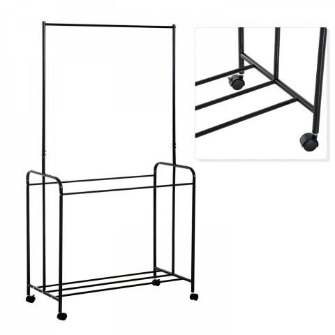 Suport pentru haine cu 4 coșuri de depozitare | negru č.5