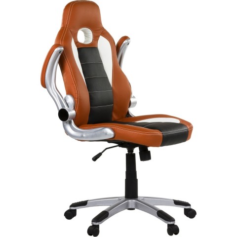 Scaun de birou GT Series One maro-negru-alb č.2