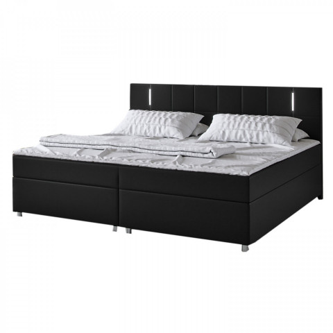 Pat Box Spring Cleveland cu iluminare LED 180 x 200 cm | negru č.5