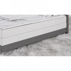 Pat Box Spring Denver cu iluminare LED 140 x 200 cm | alb / gri č.2