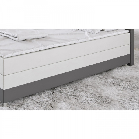 Pat Box Spring Denver cu iluminare LED 140 x 200 cm | alb / gri č.2