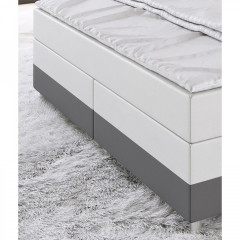Pat Box Spring Denver cu iluminare LED 140 x 200 cm | alb / gri č.3