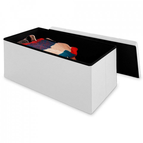 Bancă tapițată cu spațiu de depozitare 80 x 40 x 40 cm | alba č.2