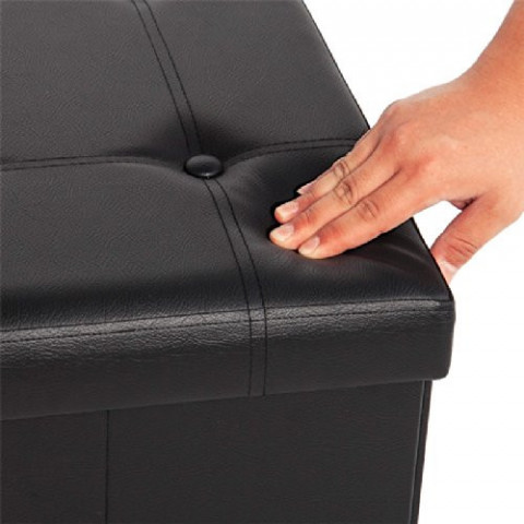 Bancă tapițată cu spațiu de depozitare 114 x 40 x 40 cm | neagra č.4