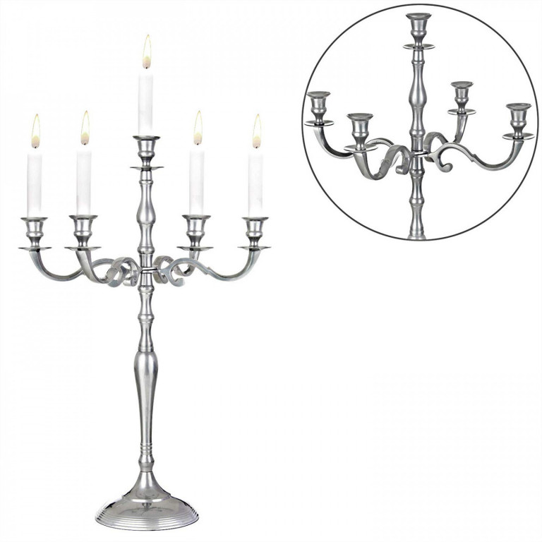 Sfeșnic de Crăciun 40 cm | argintiu