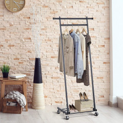 Suport pentru haine cu roti din metal | negru č.2