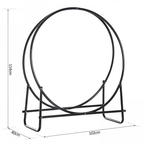 Suport de depozitat lemne pentru șemineu 102 x 40 x 114 cm | negru č.7