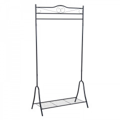 Suport din metal pentru haine și încălțăminte 175 cm | antic negru č.1