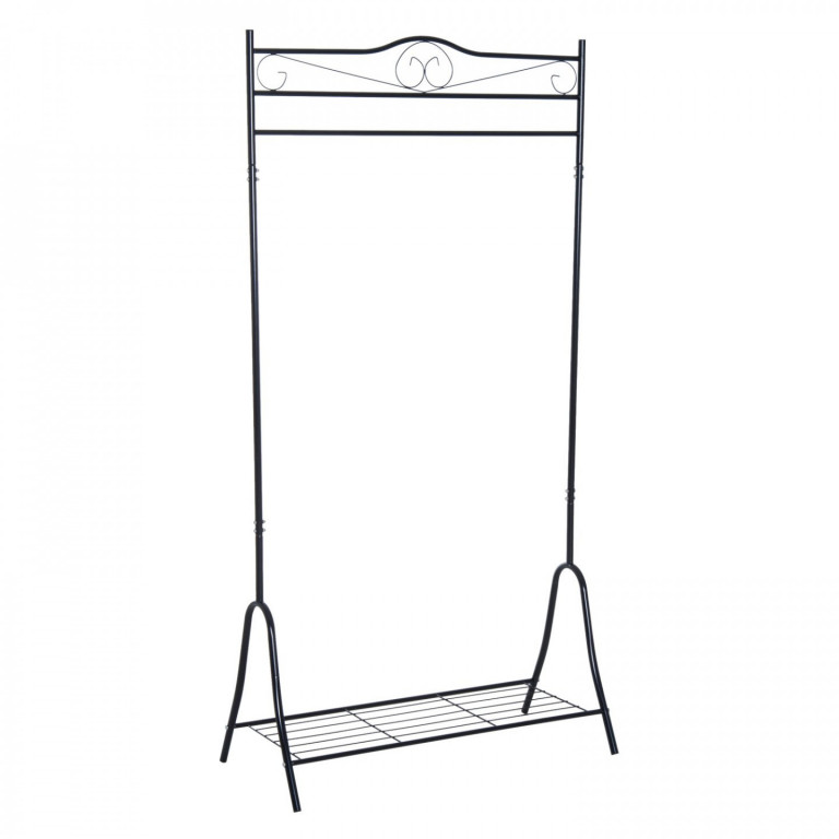 Suport din metal pentru haine și încălțăminte 175 cm | antic negru