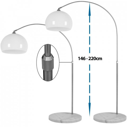 Lampadar cu baza de marmura 146-220 cm č.5
