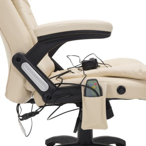 Scaun de birou de lux cu funcție de masaj și încălzire | crem č.5