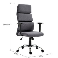 Scaun de birou tapițat | gri č.3