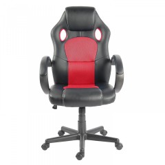 Scaun de birou Racing design negru-roșu  č.3