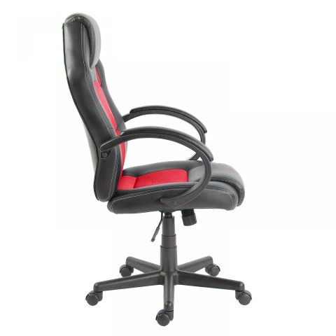 Scaun de birou Racing design negru-roșu  č.4