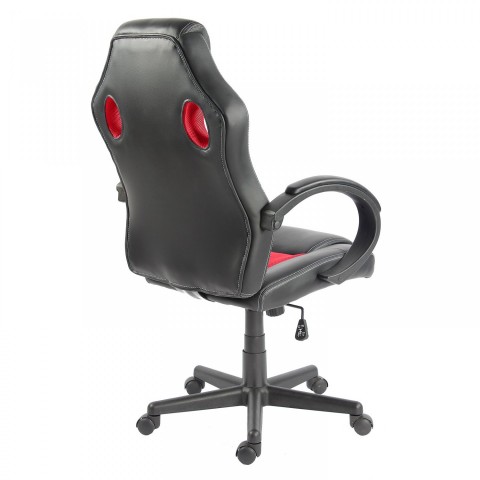 Scaun de birou Racing design negru-roșu  č.5