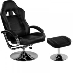 Scaun de birou GT Relax Racer cu suport pentru picioare | negru