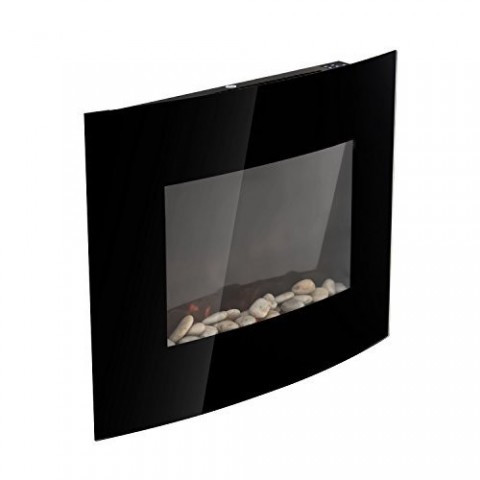 Șemineu electric de perete cu efect flăcări 900/1800W | negru č.2